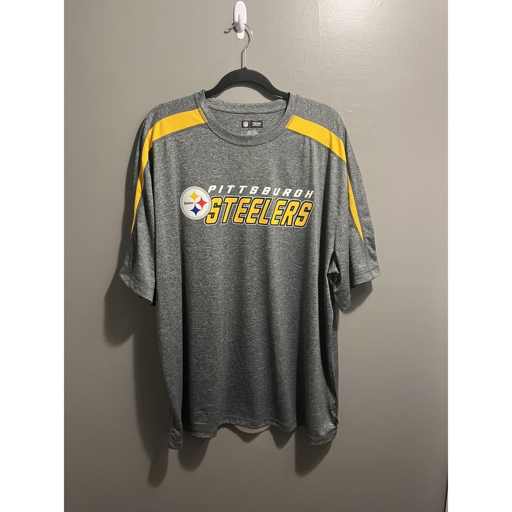 NFL Pittsburgh Steelers Football Shirt Mens 2XL Gray 100% Polyester Short Sleeve - Picture 2 of 9